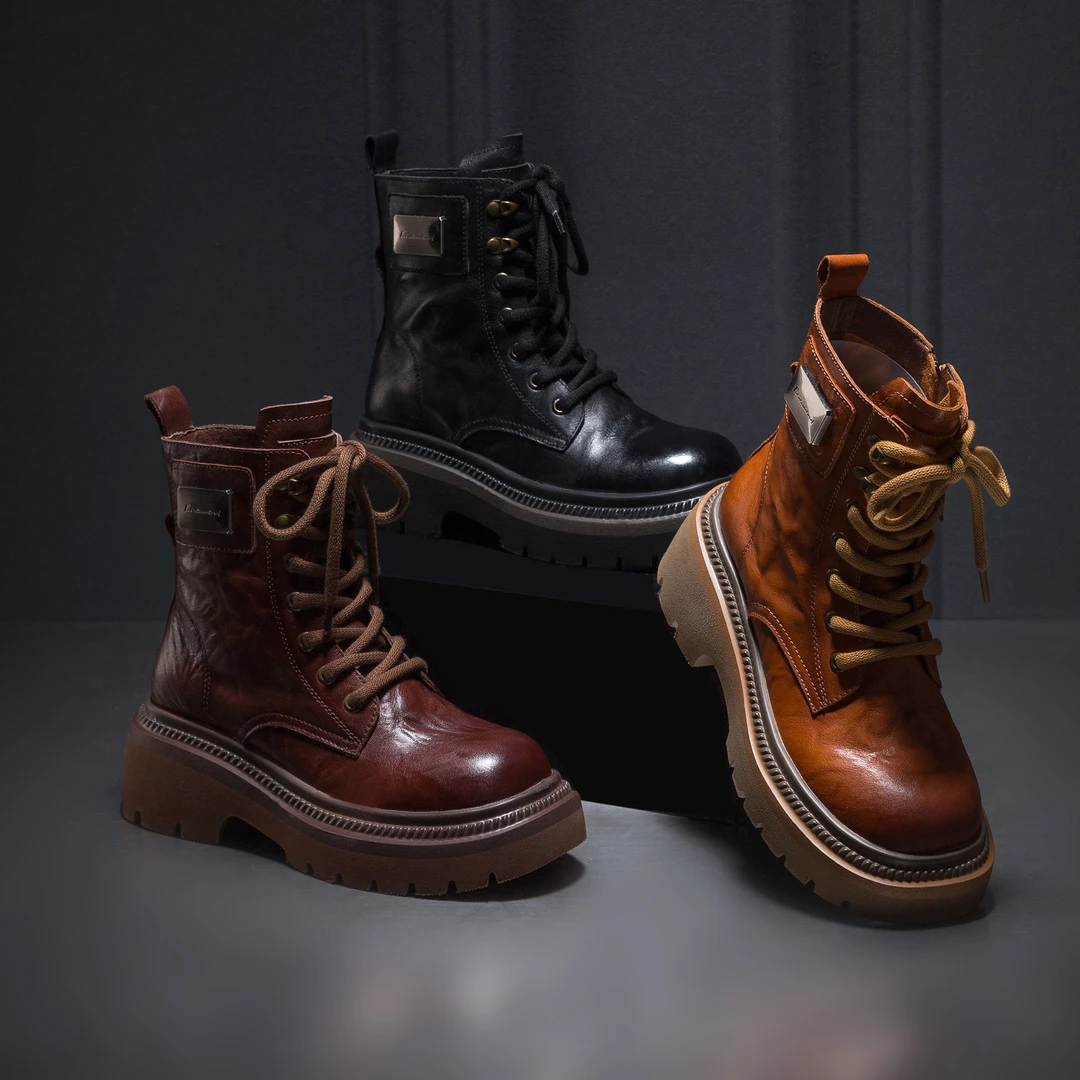 【星仔专属】秋冬新款轻奢增高厚底马丁靴时尚潮流休闲复古X887