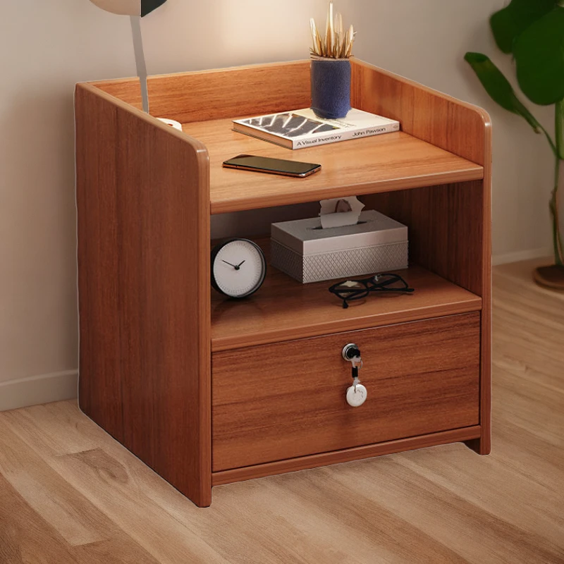 床头柜简约简易床边柜带锁家用卧室床边收纳柜抽屉式大容量储物柜