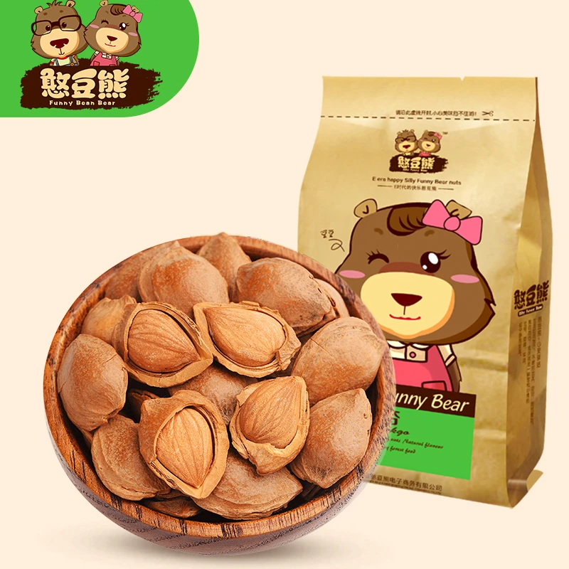 小银杏新疆特产开口杏仁坚果手剥带壳香甜味杏核杏仁炒货零食年货
