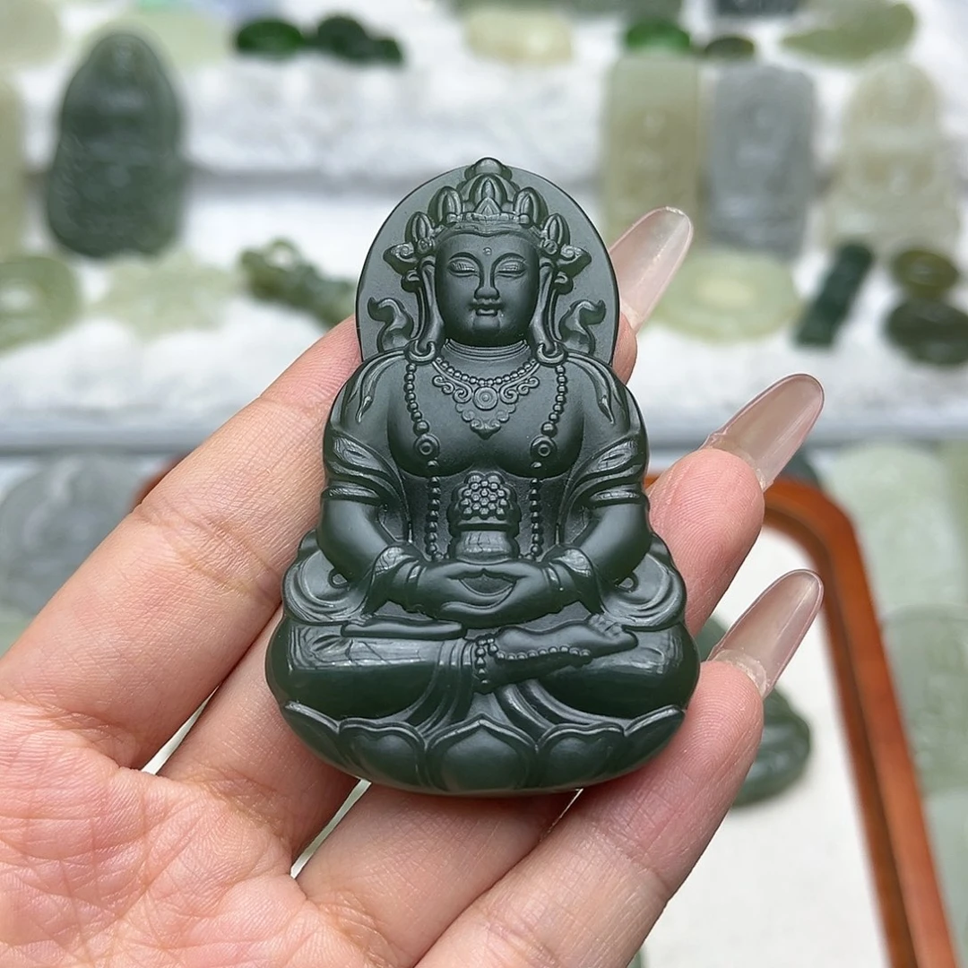 和田玉颈饰未镶嵌福***A