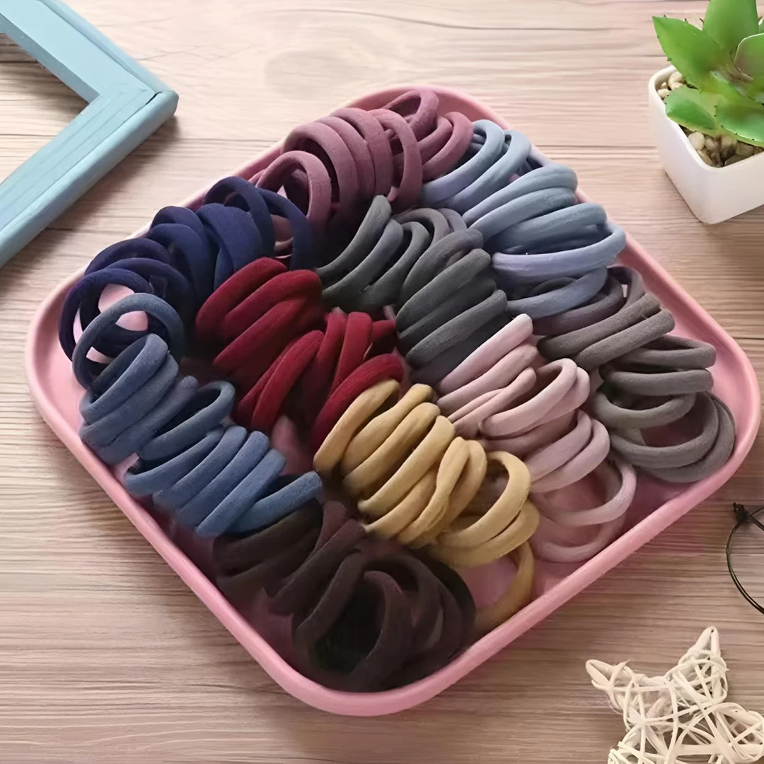 【100个颜色随机发】无接缝圈头绳发女皮筋扎头发高弹耐用Z