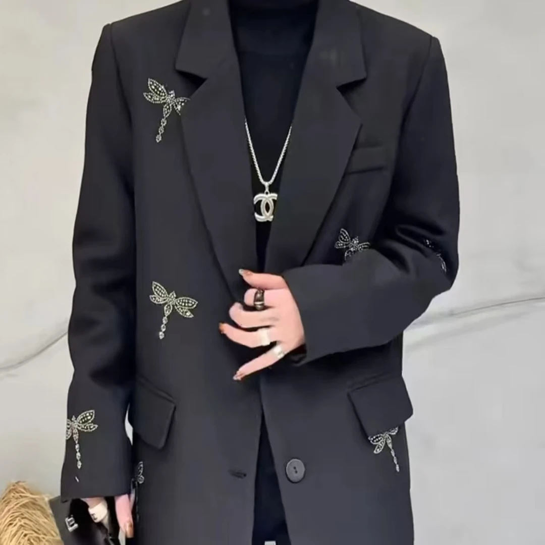 2024年新款羽绒蝴蝶配饰西装上衣