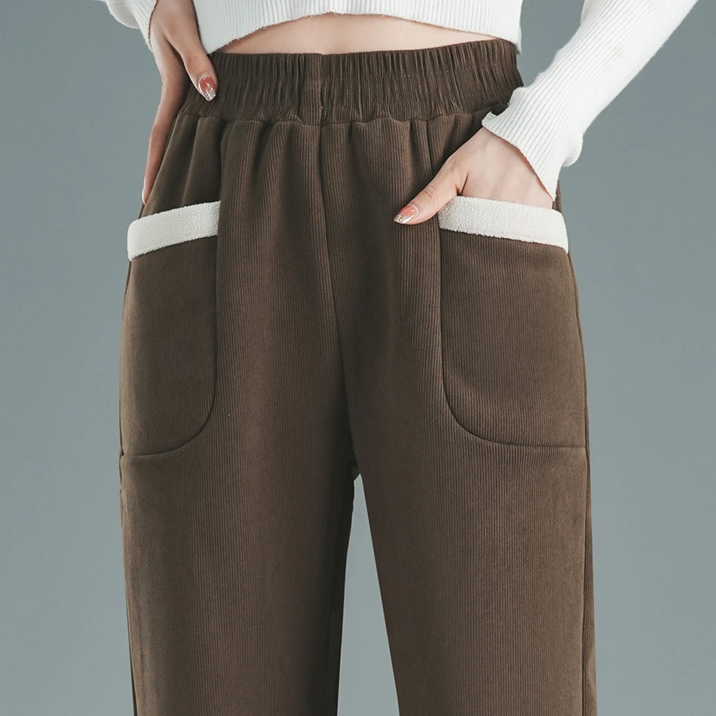 【断码-清】冬季秋冬木棉绒百搭宽松外穿休闲裤加绒加厚保暖哈伦女