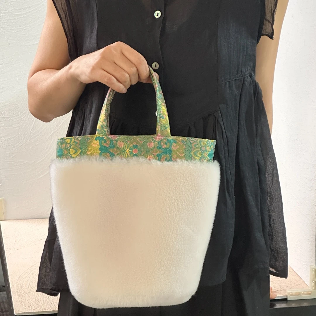 国风新潮拼接羊毛包包，小众新中式复古毛绒绒系列