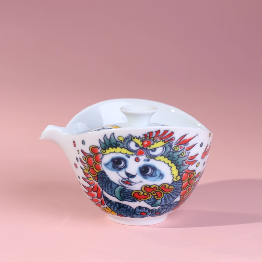 昨明国风国潮创意熊猫手抓壶