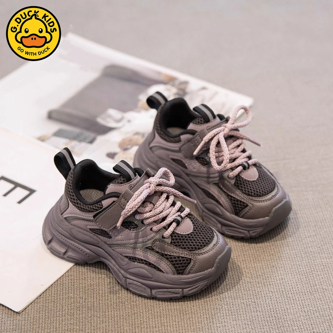 G.DUCK小黄鸭女童运动鞋2025春秋季儿童鞋子男童老爹鞋爆款中大童