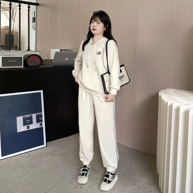 采多宝大码女装连帽宽松休闲显瘦套装CDT0281N