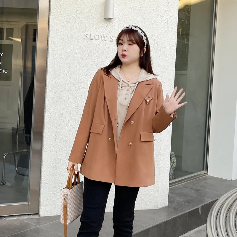 大码女装胖妹妹高级感轻奢穿搭春季优雅显瘦多色西装外套CCW0593
