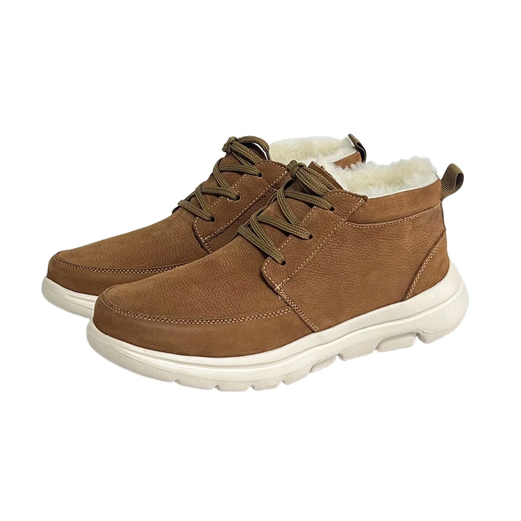 冬季加羊毛雪地靴皮毛一体保暖男鞋