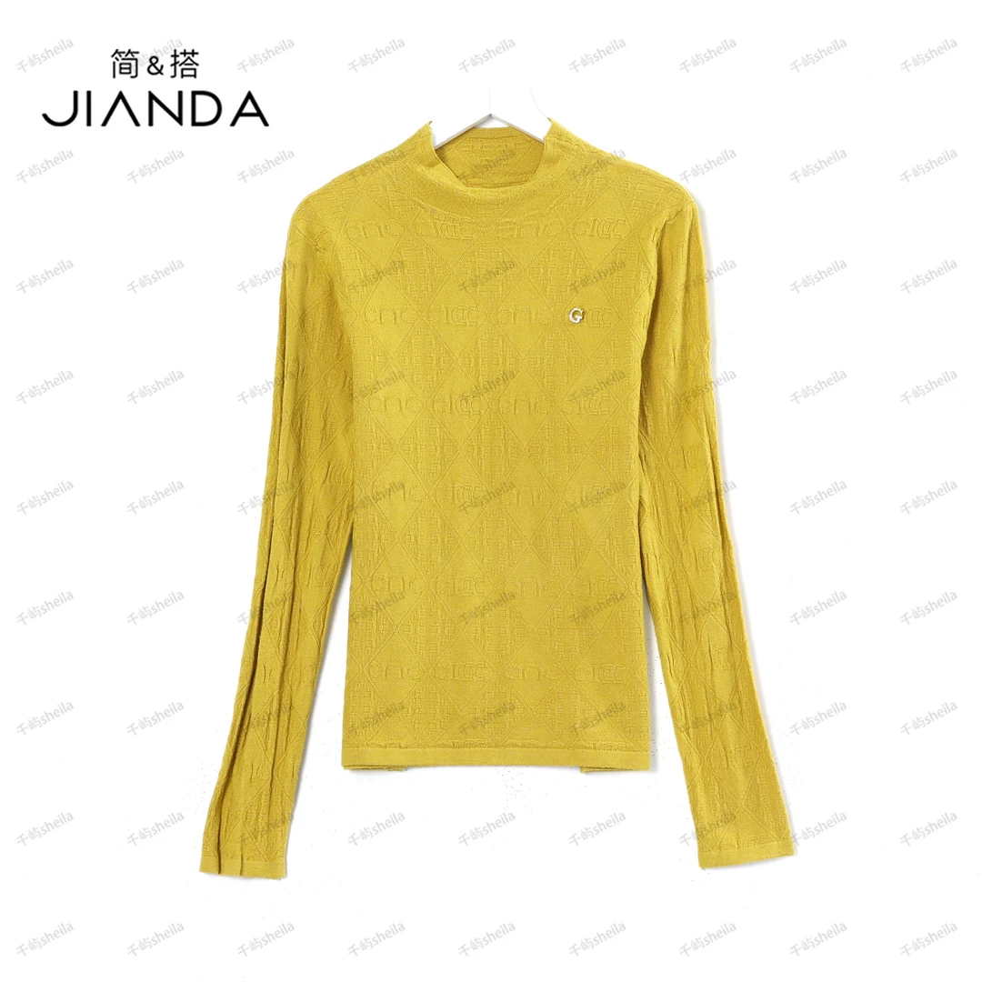 【千屿Sheila】秋季圆领胸针女士套头百搭打底毛衣233-MY/1021-995