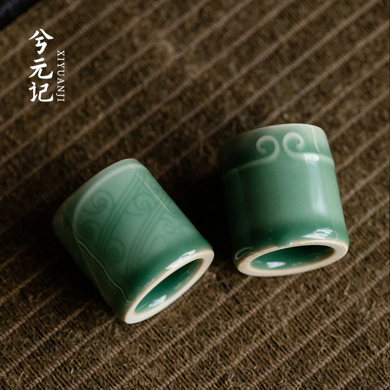 梅子青陶瓷盖置盖托家用茶壶茶盖盖碗托壶盖托茶具垫茶道创意摆件