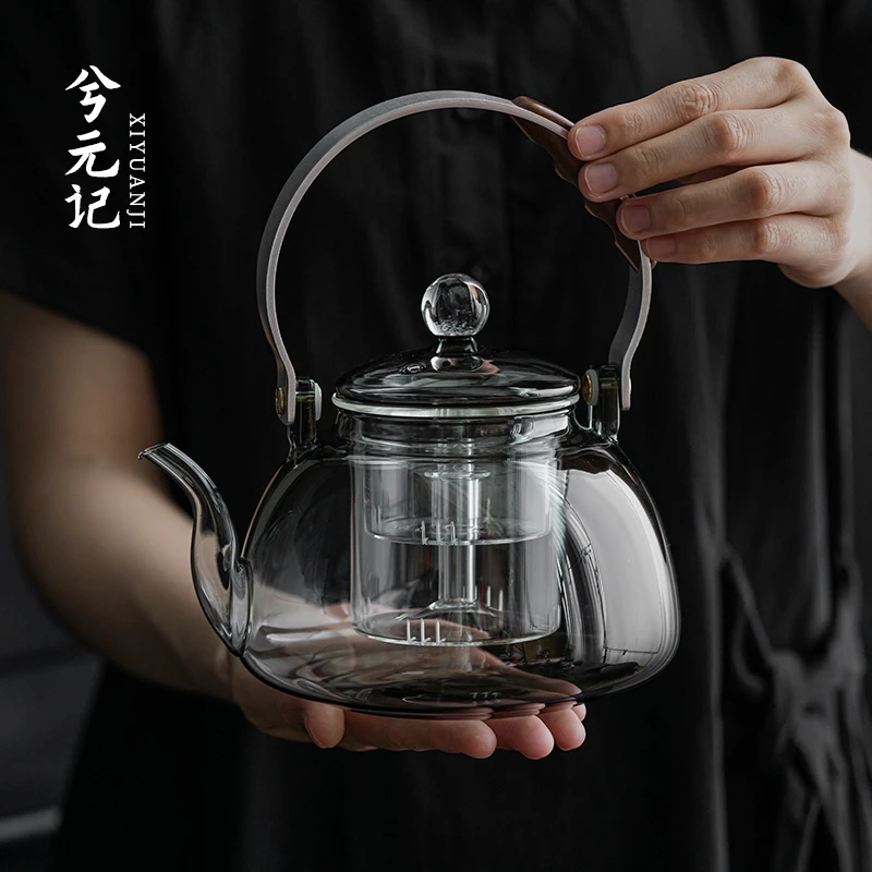 兮元记耐热玻璃煮茶壶泡茶壶家用烧水壶大容量蒸煮茶壶单壶耐高温