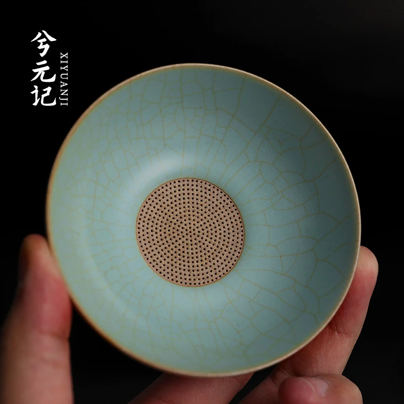 汝窑茶漏泡茶神器滤茶器茶叶过滤网创意陶瓷茶隔隔离茶滤茶具配件