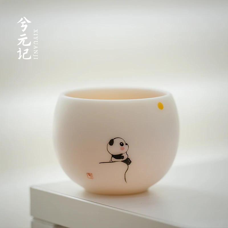 兮元记纯手绘素烧主人杯陶瓷茶杯男女个人专用精致喝茶杯子品茗杯