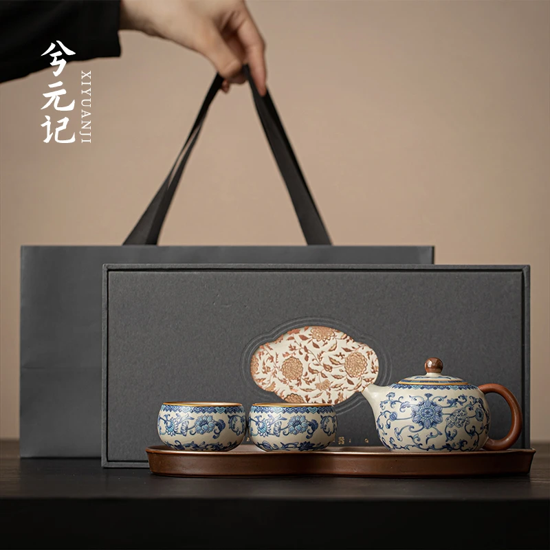 兮元记汝窑茶壶套装礼盒装中秋节教师节日礼物送老师长辈伴手礼品