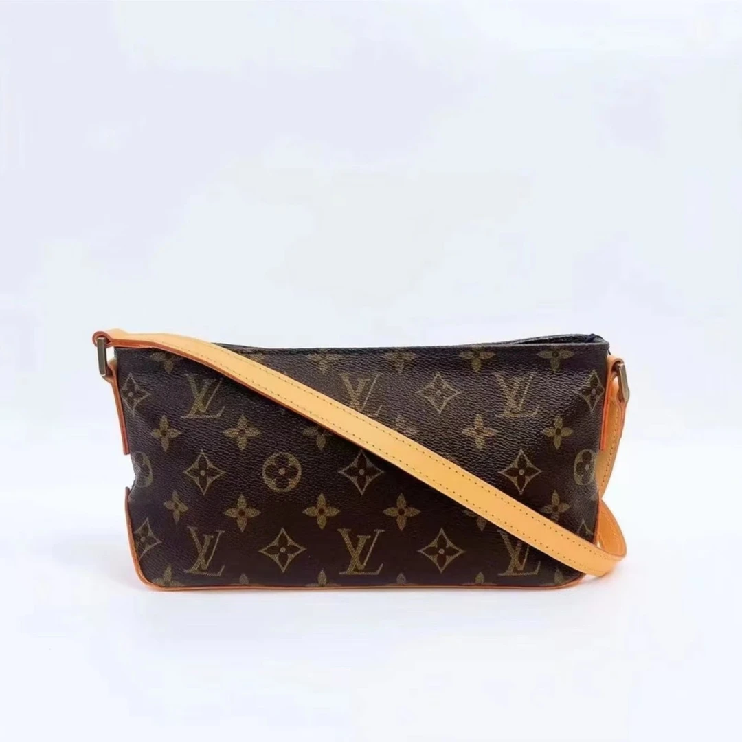 95新 LouisVuitton/路易威登 LV小帆船斜挎老花包/植鞣革换新/
