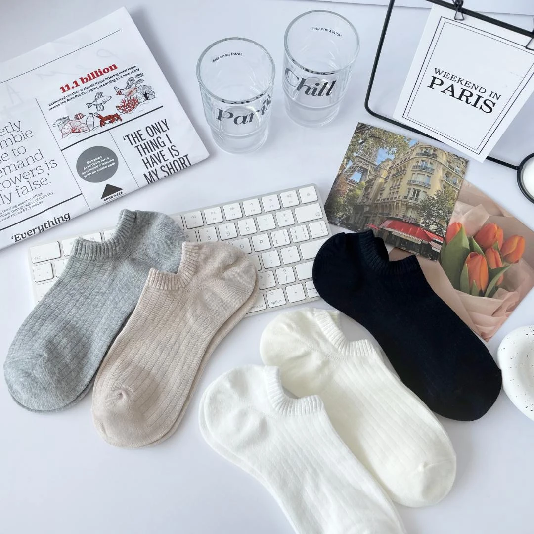 【5双装】春夏季新款女士短袜韩版袜日系袜ins潮袜简约袜浅口船袜