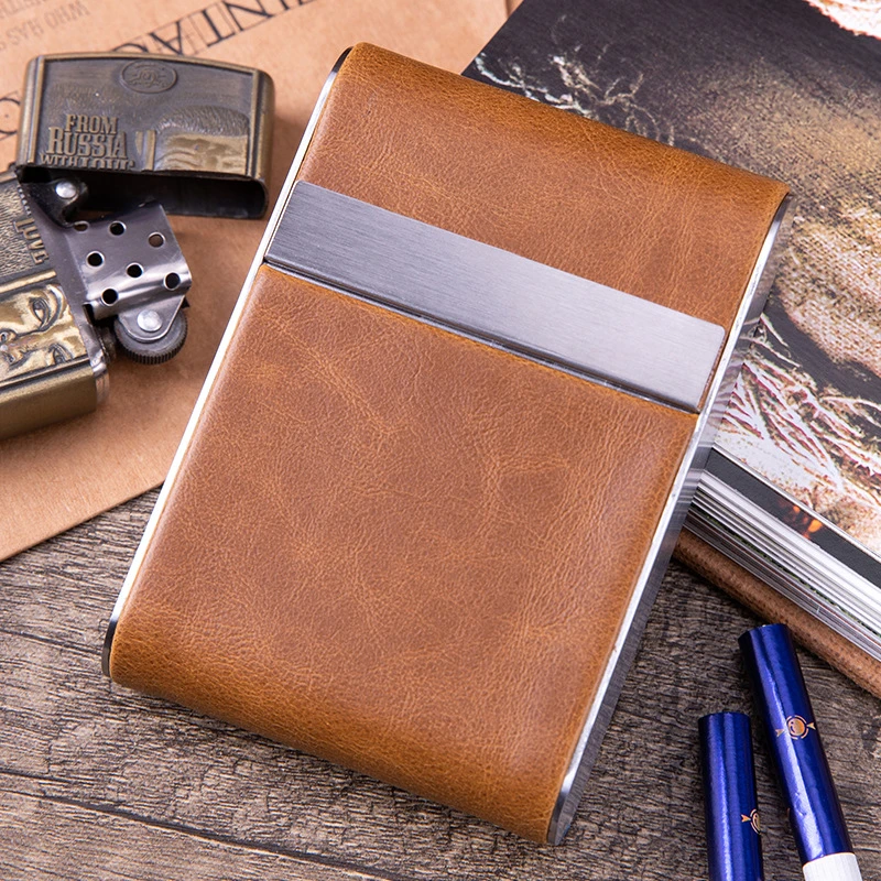 20支装高档中支pu皮烟盒厂家直供磁吸便携设计男士烟盒创意烟盒