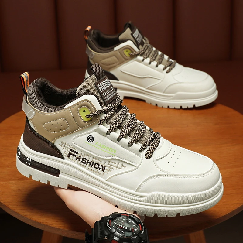 夏款透气高帮鞋潮流休闲运动鞋子秋季男士爆款镂空春夏跑步小众