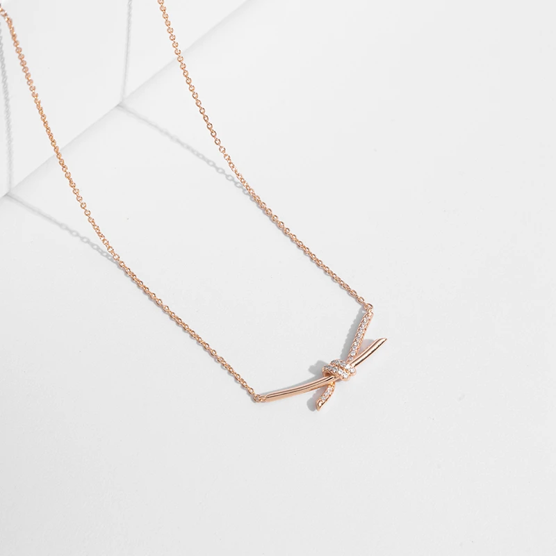 Jewelry JW 轻奢扭结镶钻项链戒指饰品