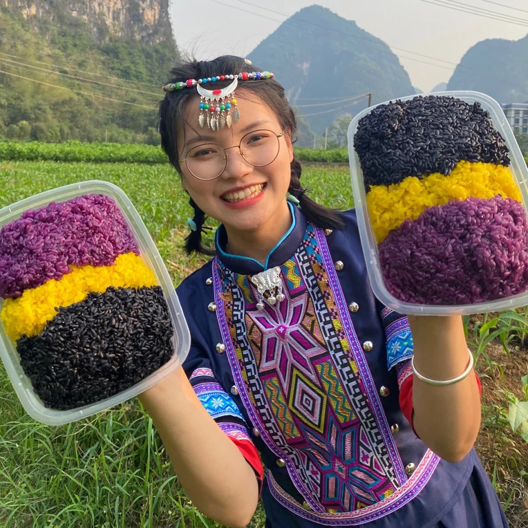 壮乡广西三色糯米饭（紫，黑，黄）真空发货不发盒，3斤包邮