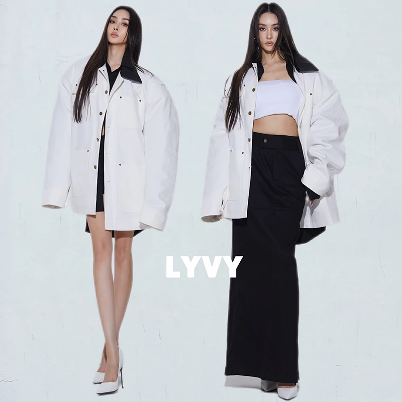 【棉服】袁伶嫣同款超厚实中长款棉服廓形男女同款大外套