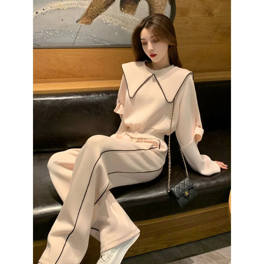 小香风休闲卫衣套装裤秋冬季女2024新款小个子时尚运动裤子两件套