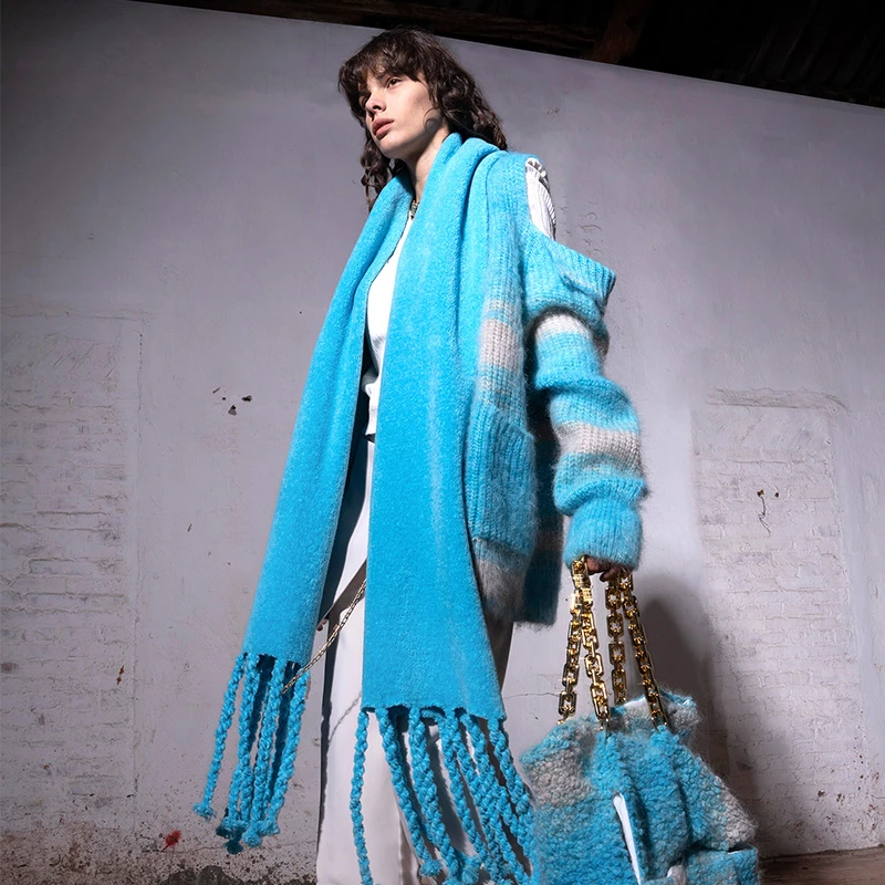 WGMX/玩个毛线秋冬马海毛开衫外套原创设计师品牌