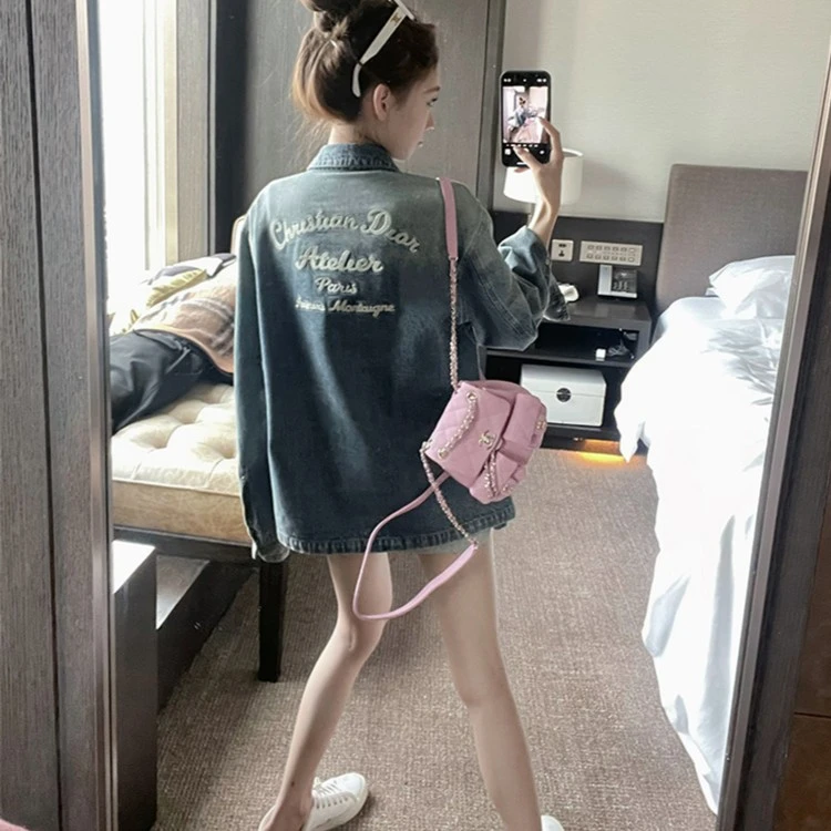 【Q】林子熙人气私服本期b入!dio*设计感工艺牛仔外套式衬衫