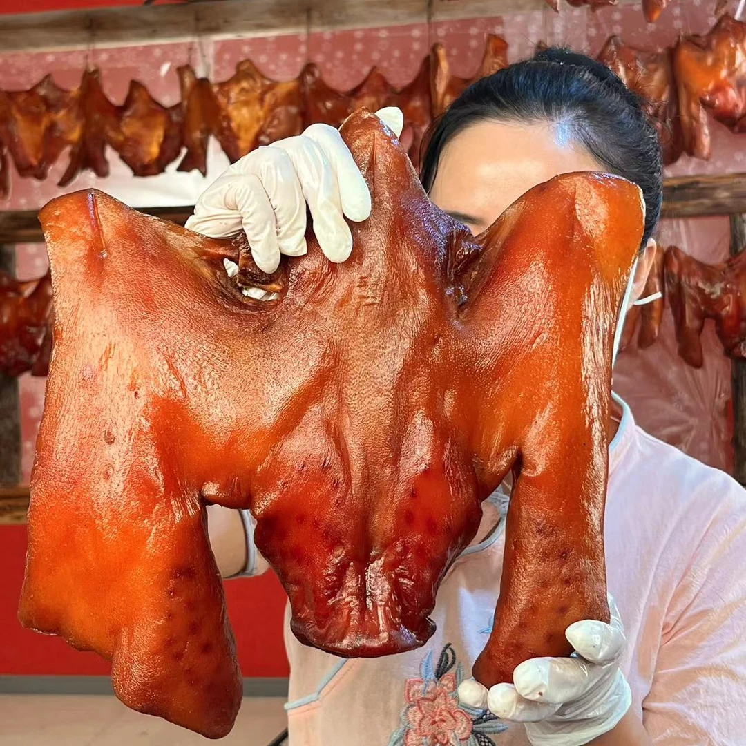 [四斤装]古法烟熏腊猪脸肉劲道猪头肉传统工艺品质熏制农家下酒菜