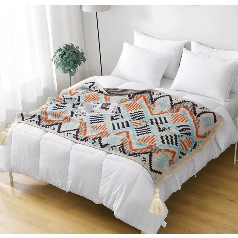 北欧风高级办公室冷感午睡毯沙发盖毯针织毯盖腿毛毯披肩斗篷毯子