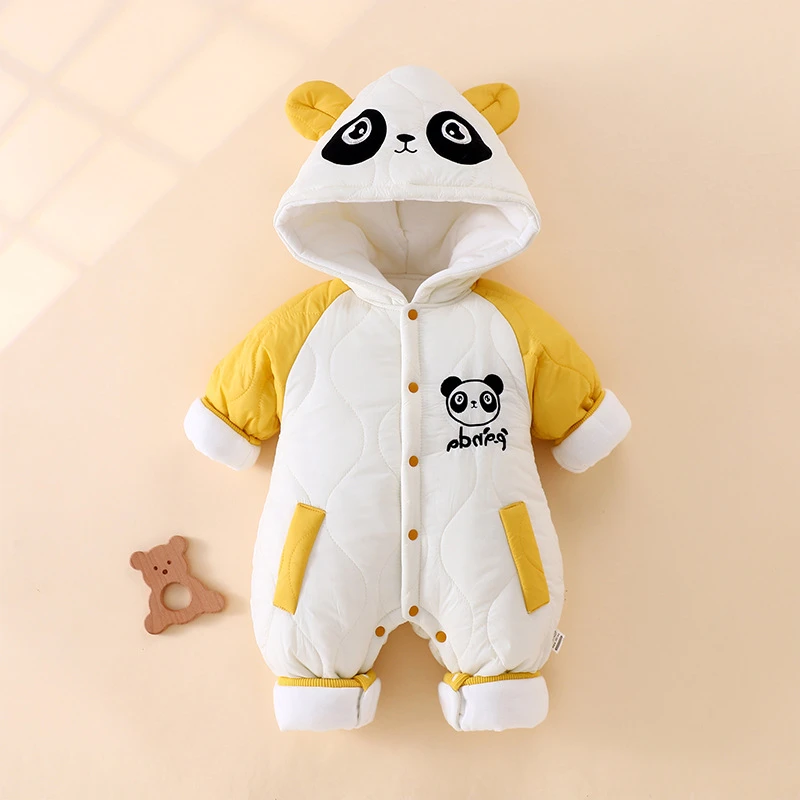 婴儿衣服秋冬加厚棉服婴幼儿外出服宝宝连体衣新生儿保暖衣哈衣