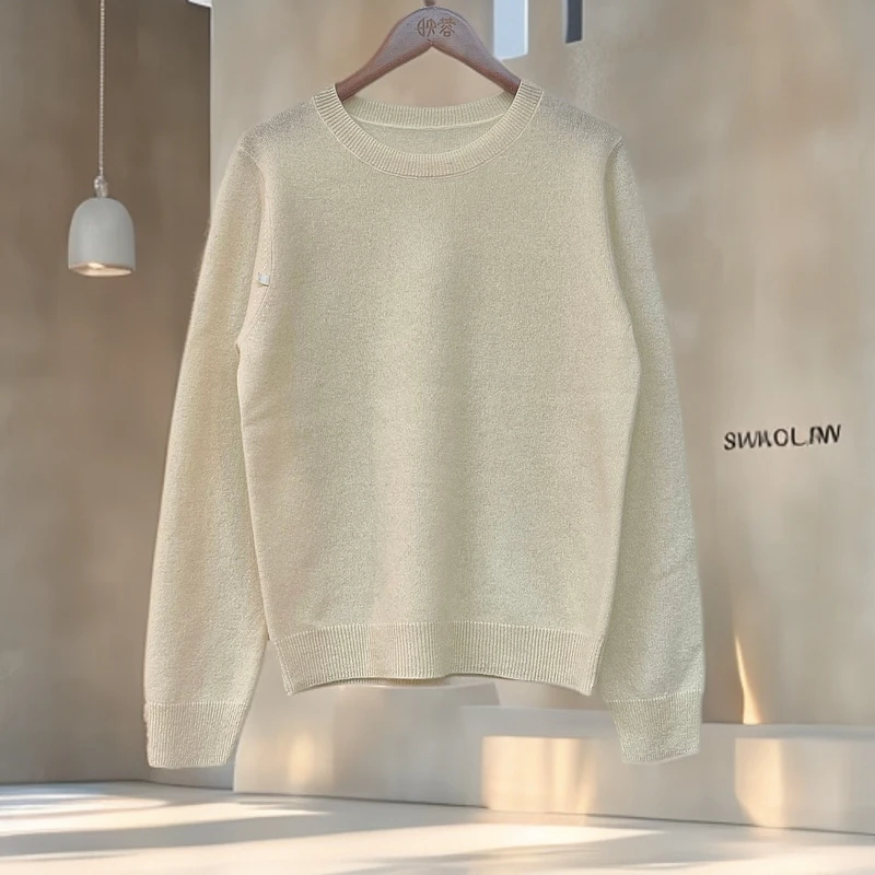 【ASKYO】纯100%山羊绒经典圆领打底衣柔软高级保暖女款针织毛衣