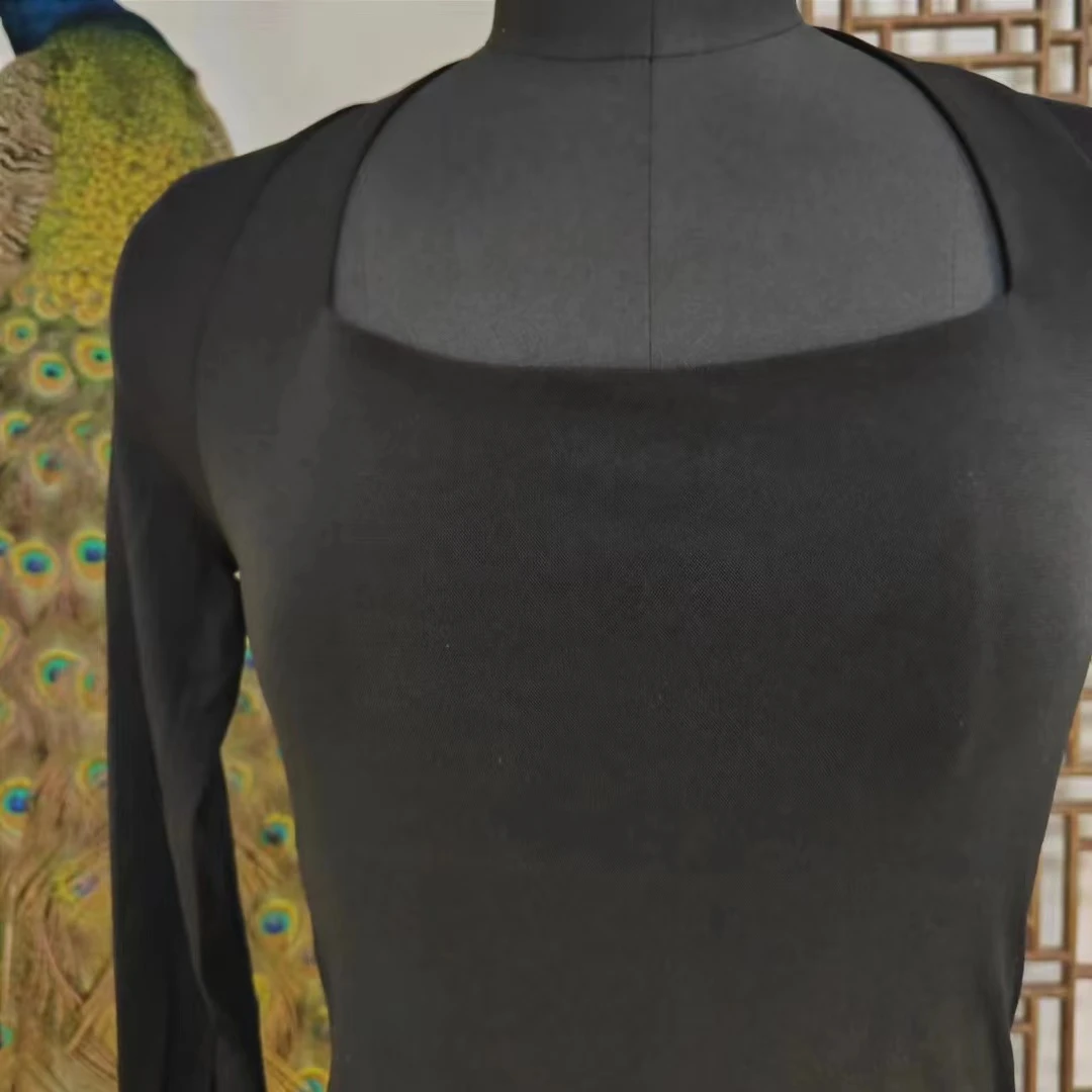 凤来兮私人定制黑色长袖打底衫3064