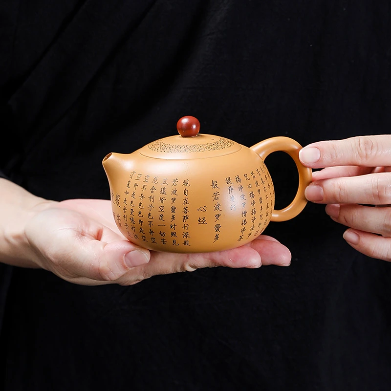 紫砂段泥凤鸣心经西施壶大容量陶瓷纯手工手制中式泥壶紫砂壶S