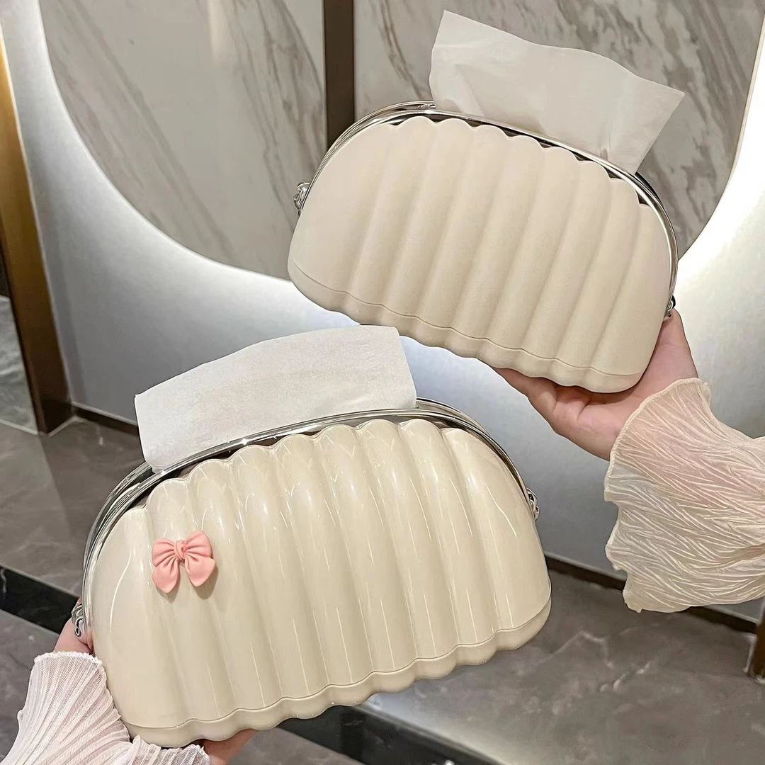 摆件白色餐巾纸巾袋摆件白色餐巾纸巾袋车载客厅家用纸巾盒抽纸盒