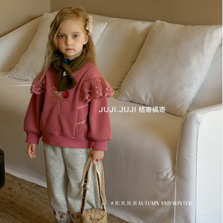 桔寄橘寄juji•橘寄遇见巴黎女童甜美卫衣女童甜美D8121