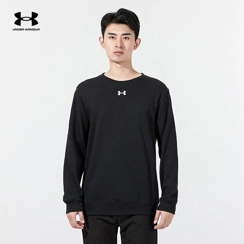 安德玛新款秋季男子卫衣运动服休闲训练宽松运动上衣圆领套头衫