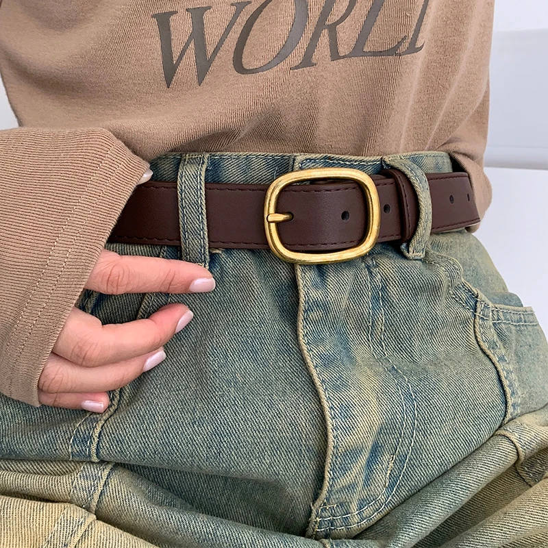 百搭复古女士皮带 时尚休闲通勤ins风腰带简约学生潮流韩版裤带女