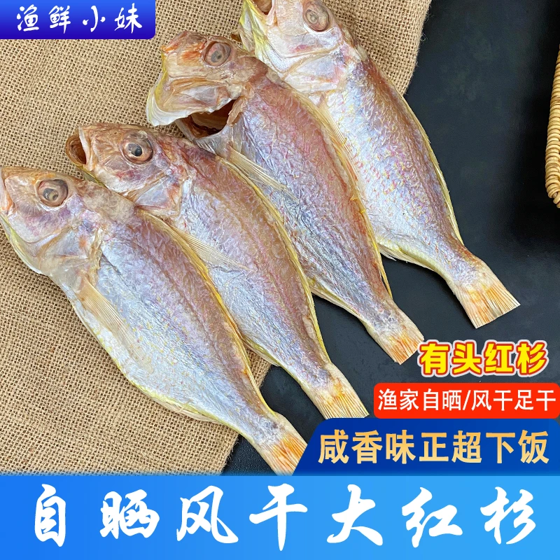 渔妹自晒红杉鱼干正宗一夜呈程海鲜咸鱼干货阳江特产大条金线鱼干