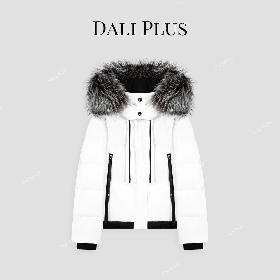 DALI PLUS防风御寒巨保暖银狐毛领三防面料派克鹅绒服-D4TT0139-1