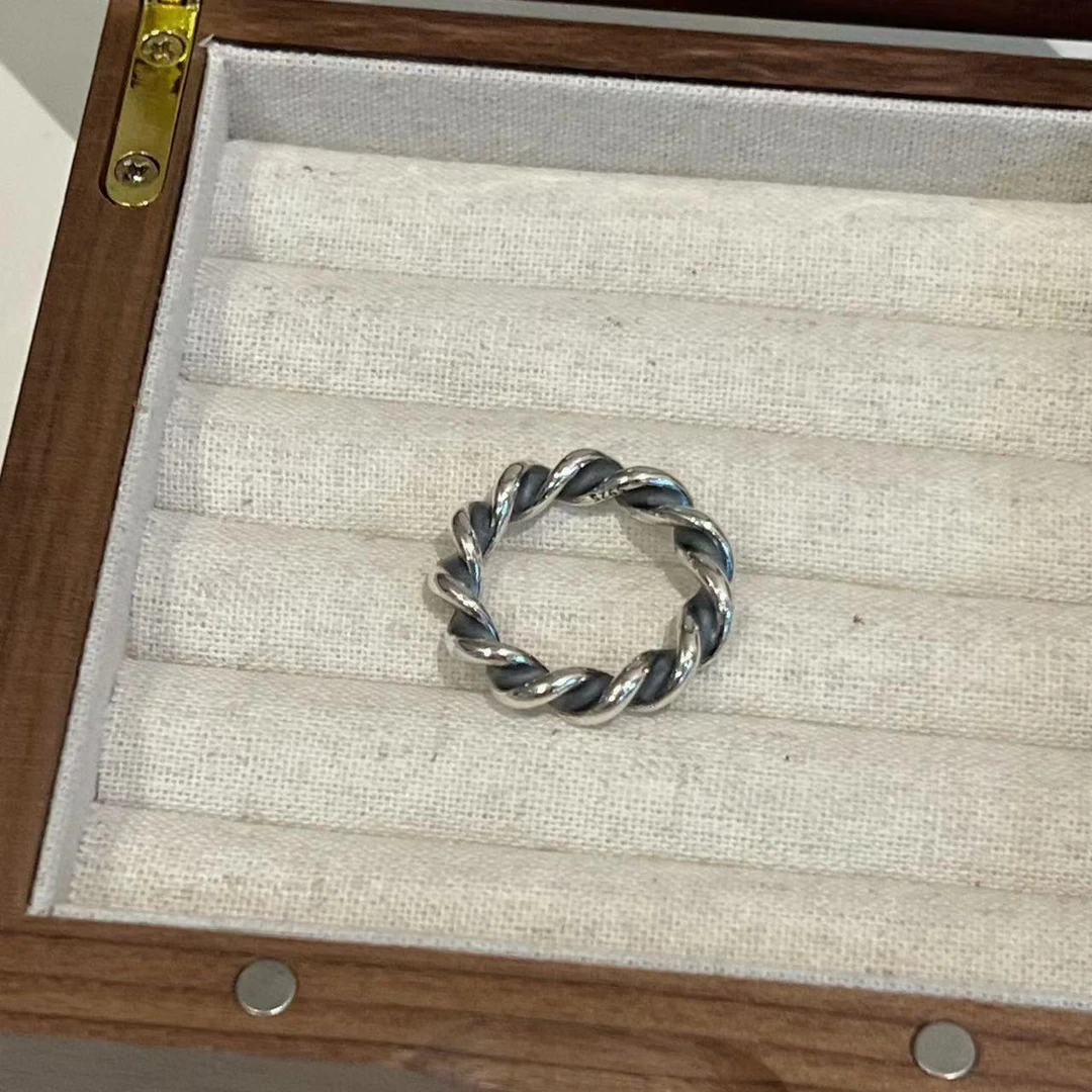 925银戒指 JIUJIU【复古年轮】时尚百搭小众复古戒指0705