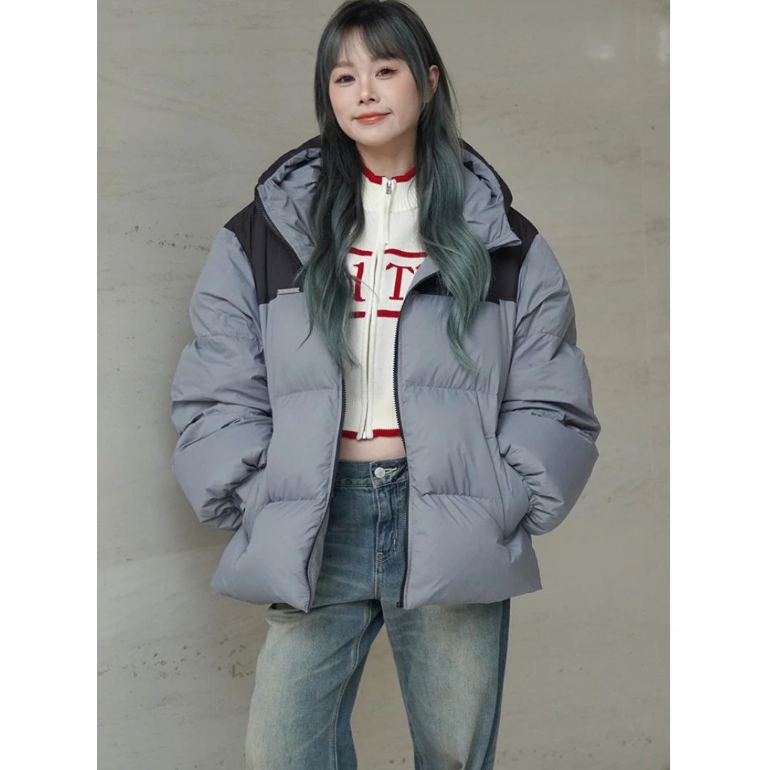 【DD外贸】 秋季新款 S 时尚休闲宽松百搭保暖连帽羽绒服