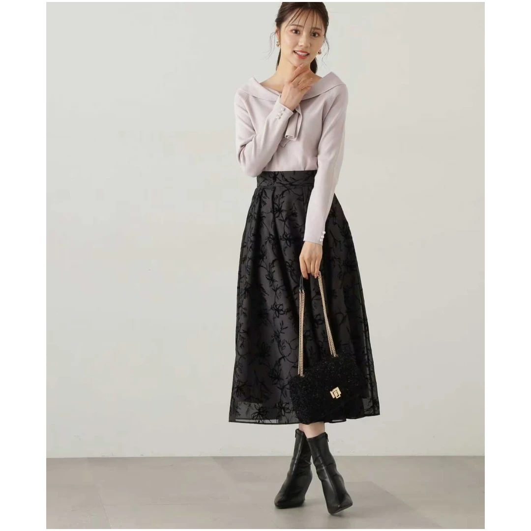 【DD外贸】 秋季新款 P 气质优雅提花百搭显瘦高腰半身裙