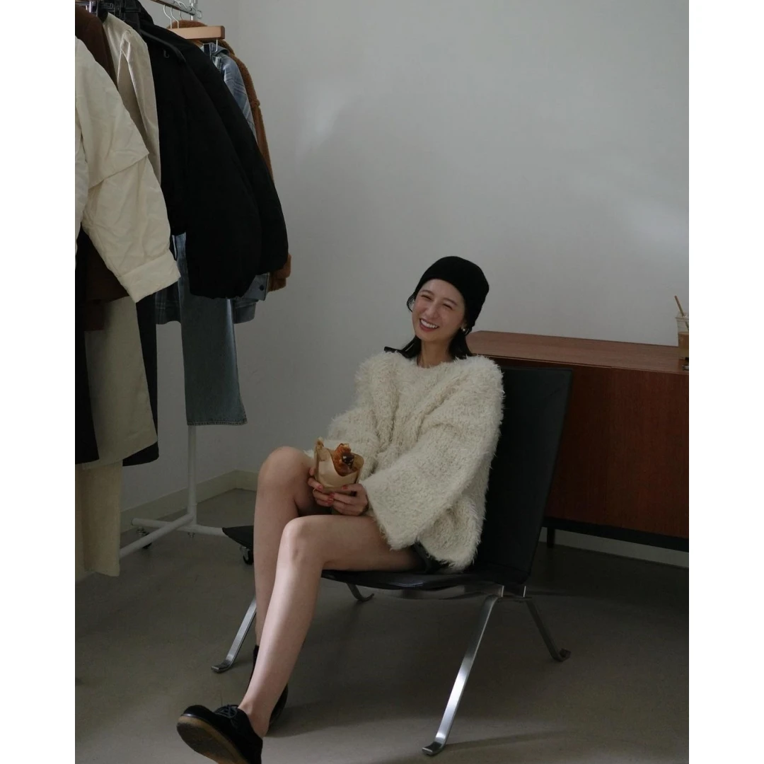 【DD外贸】 秋冬新款 松本 手工缝制羊毛混纺毛绒针织衫