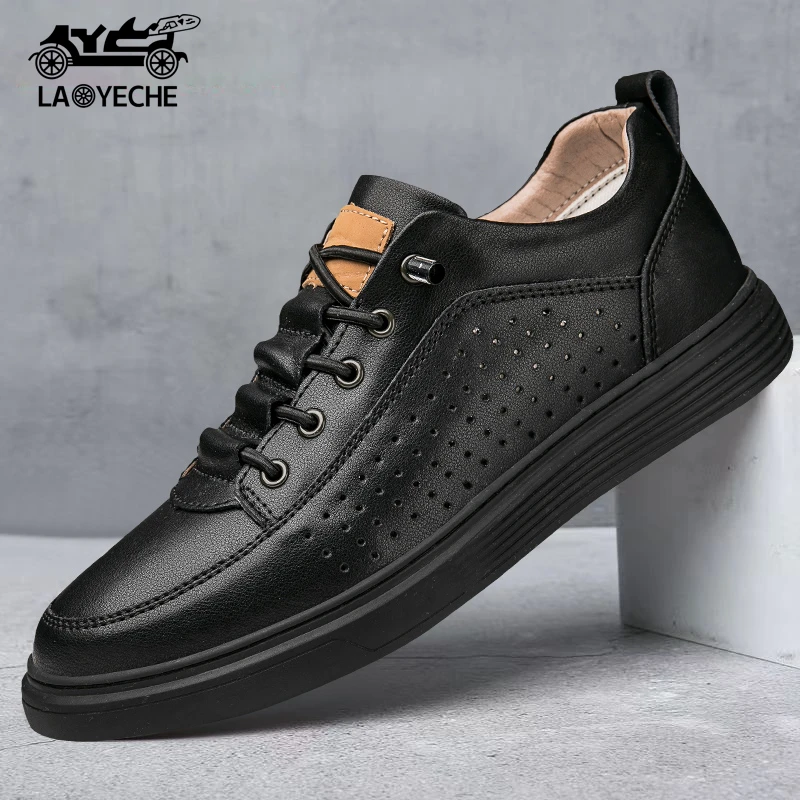 老爷车男鞋2025新款男士休闲百搭板鞋透气软底小白鞋潮流低帮鞋男