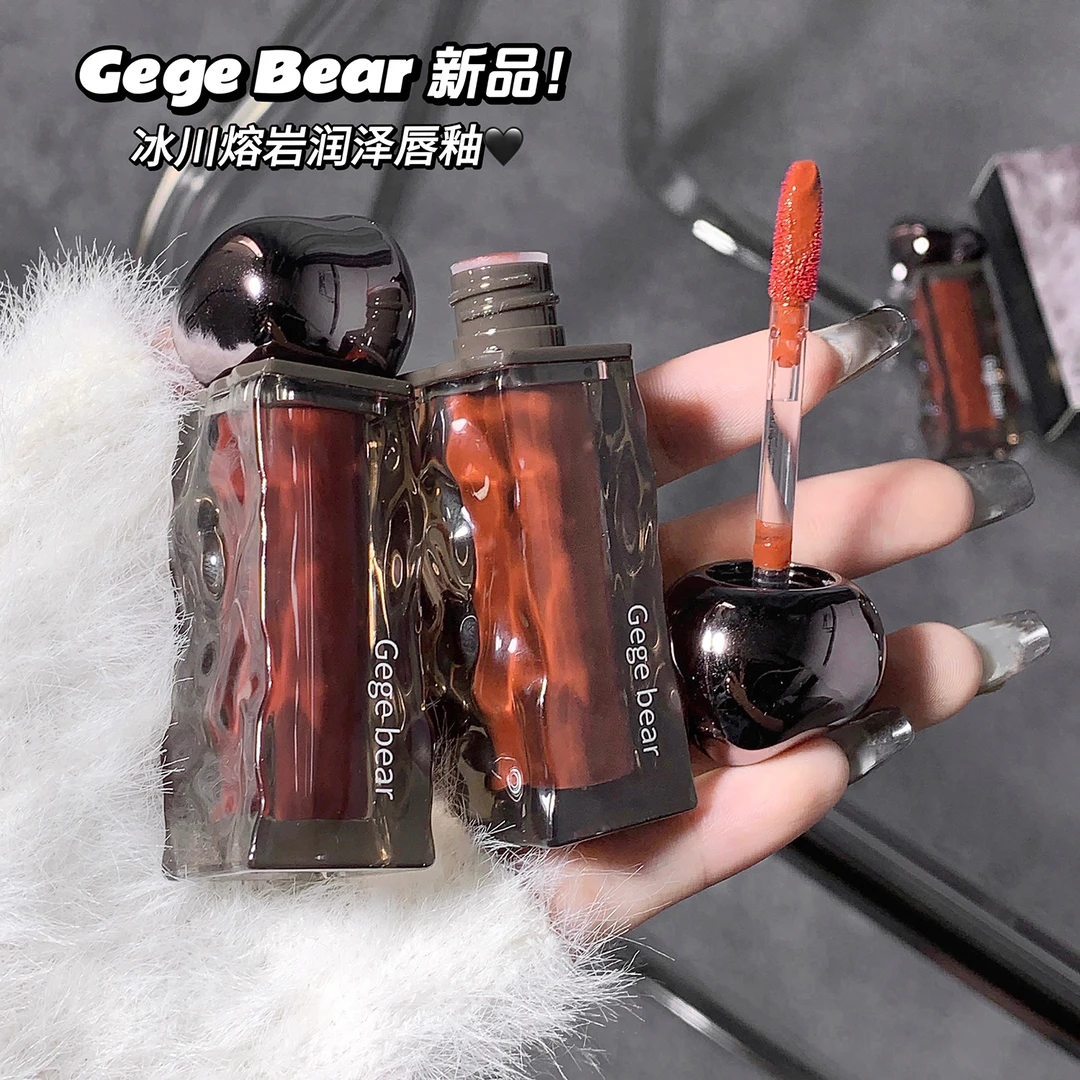 Gegebear冰山熔岩润泽唇釉质地水润轻盈雾面哑光不易掉显白学生