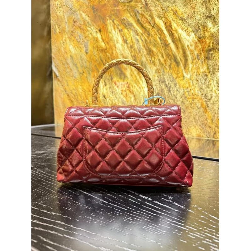 HIRMRIS手工真皮包550886-波尔多酒红 金手柄红色