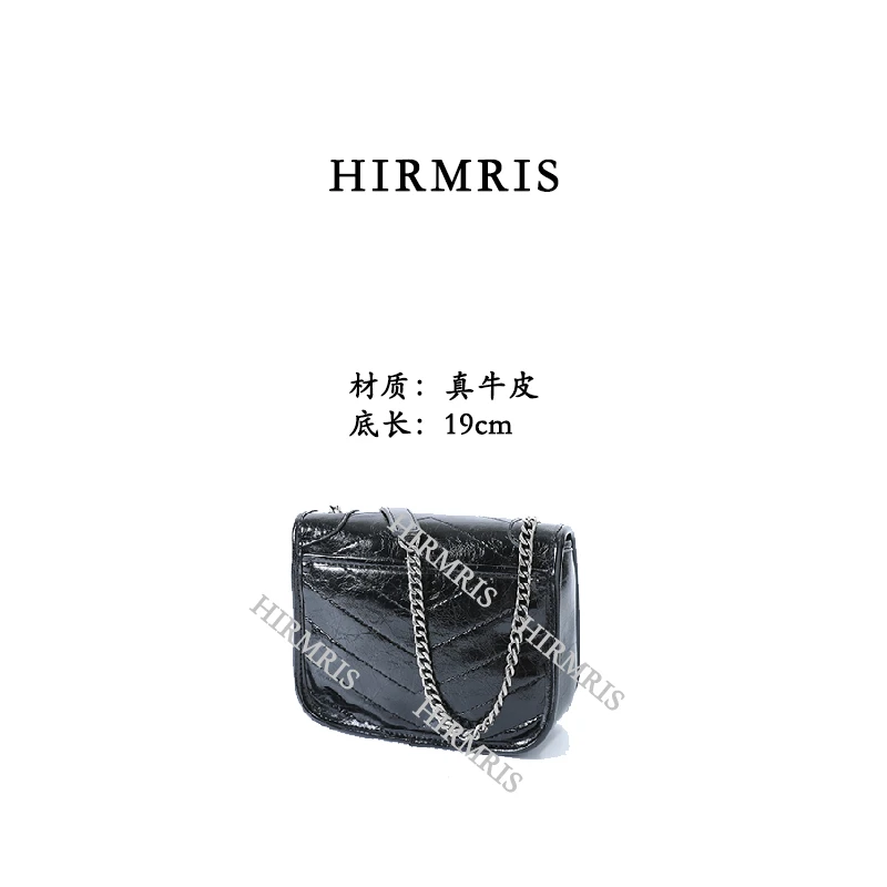 HIRMRISHIRMRIS手工真皮包YX218  迷你nk黑阳