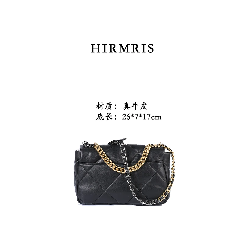 HIRMRISHIRMRIS手工真皮包 550518-黑 三色链条中黑色26